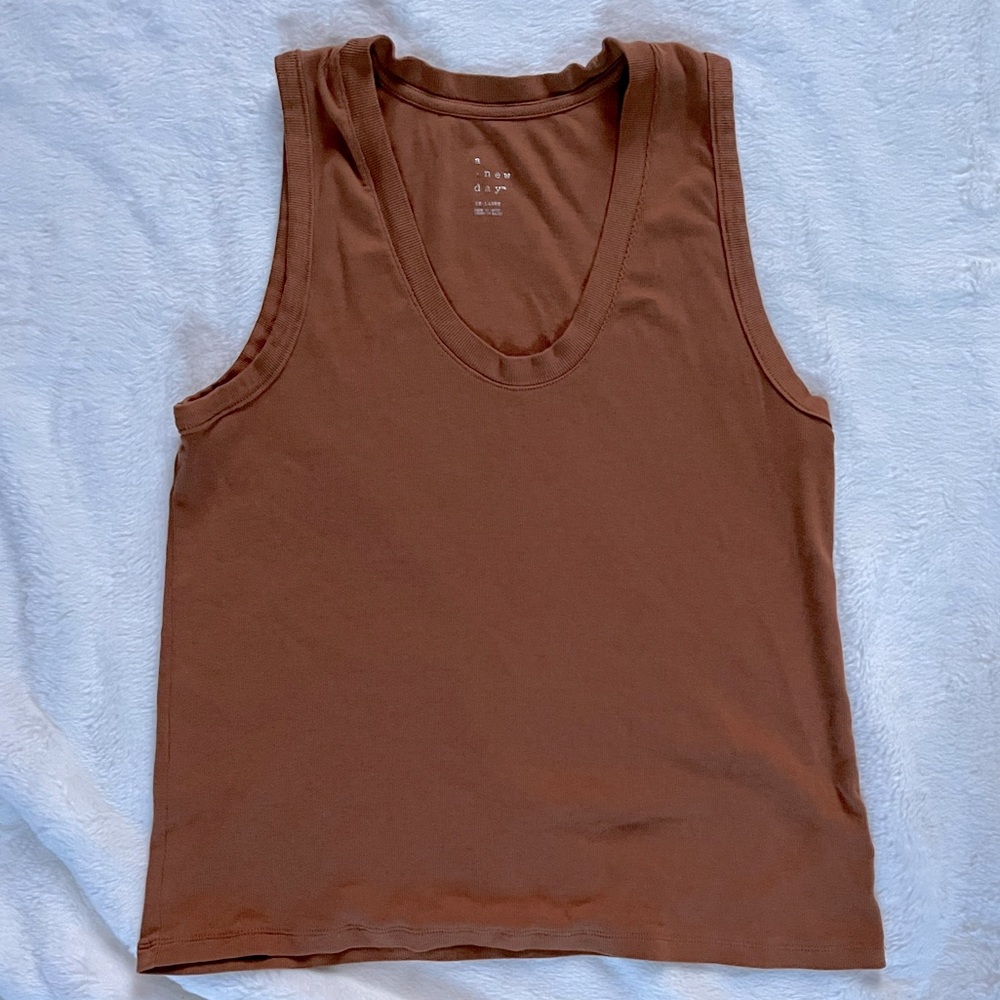 Brunt orange sleeveless tank top- super soft - XXL